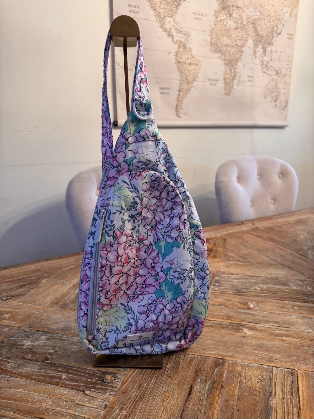 Vera Bradley Floral Sling Bag - Pink & Mint